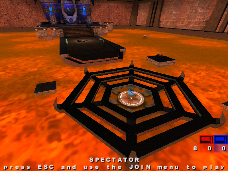 A still of the map (level) that I use in the background. I designed the map itself using the Quake 3 engine.