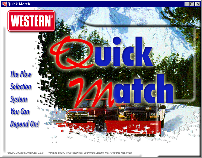 A screen of the opening splash page of the original QuickMatch selection system.